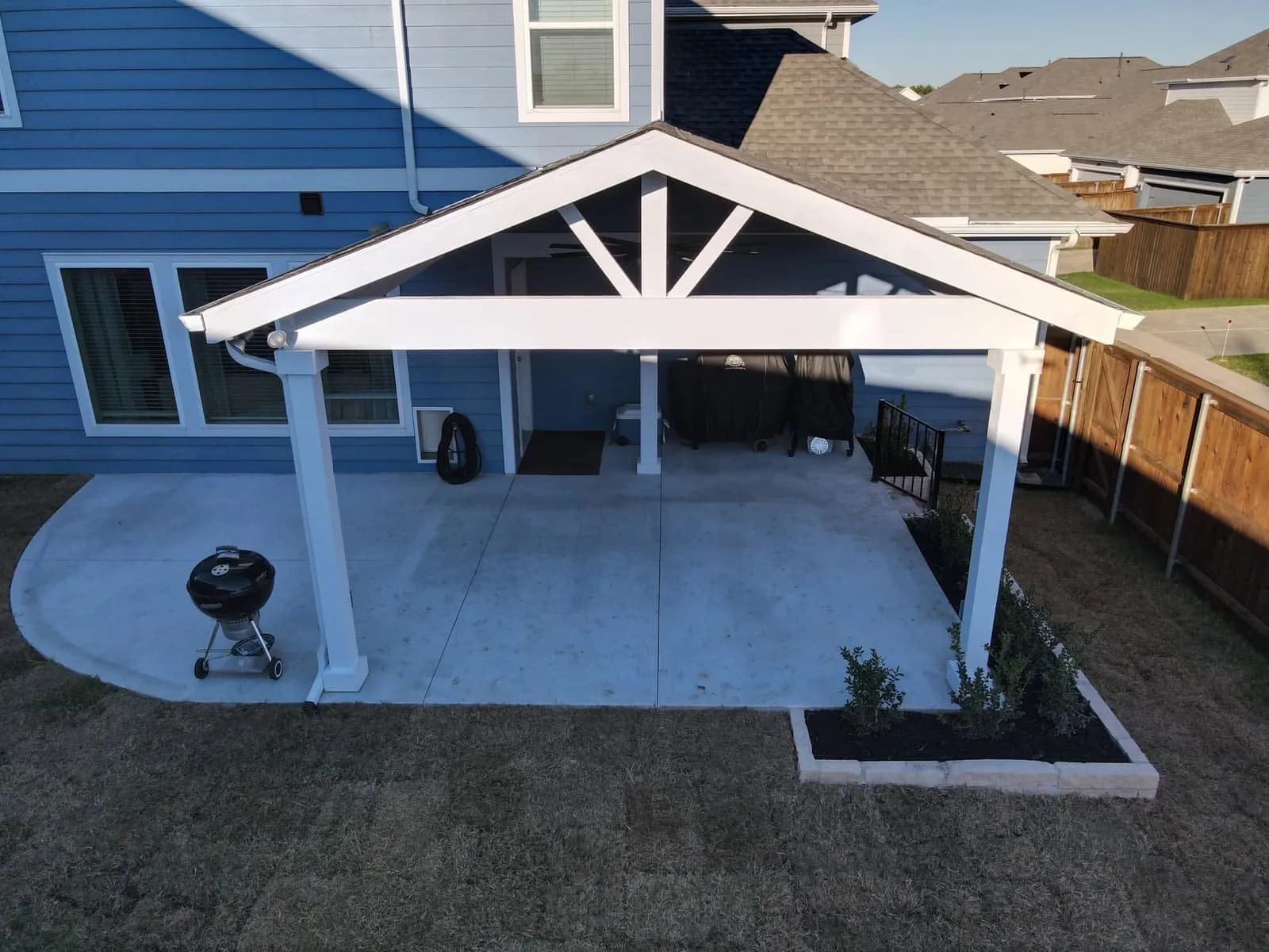 Gabled patio cover and new patio, Carrollton