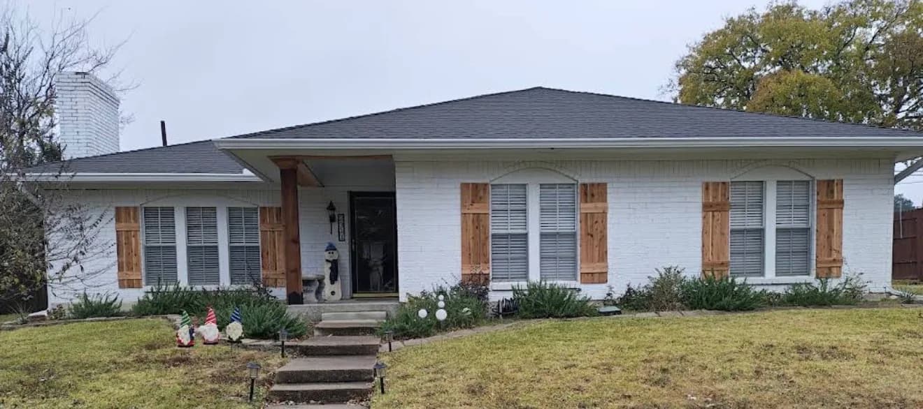 Cedar Shutters & Porch Column Refresh — Carrollton, TX